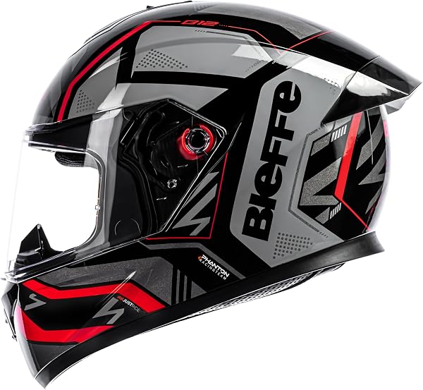 Capacete Moto Bieffe B12 Phanton Preto Brilhante e Grafite